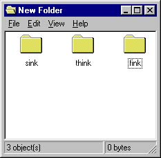 Folders: sink, think, Fink