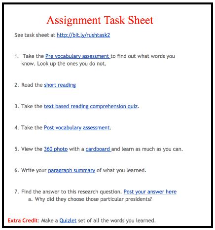 task sheet