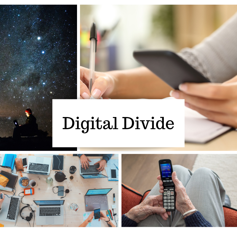 Collage of digital and mobile technologies