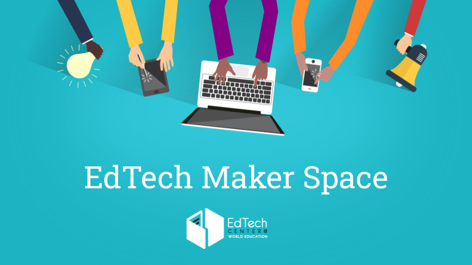 banner with teachers working on devices - EdTech Maker Space