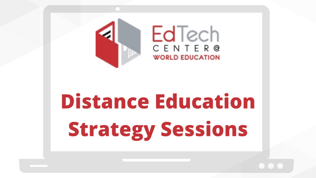 Distance Ed Strategy Session image with logo