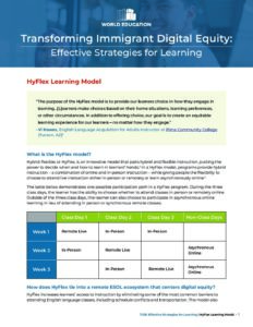 Screenshot of the HyFlex learning model brief by TIDE