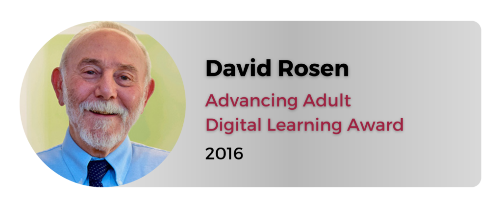 David Rosen, Advancing Adult Digital Learning Award, 2016